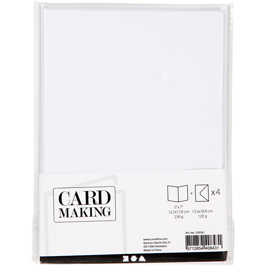 Https: www.cchobby.nl kaarten-en-enveloppen-afmeting-kaart-12-7x17-8-cm-afmeting-envelop-13-3x18-5-cm-230-gr-wit-4-set-1-doos