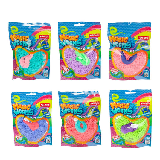 Toi-toys magische worm 15cm met mini wormpjes 30gr
