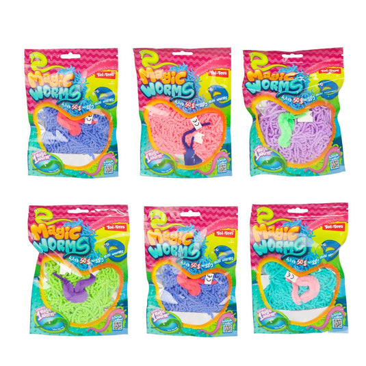 Toi-toys magische worm 15cm met mini wormpjes 50gr