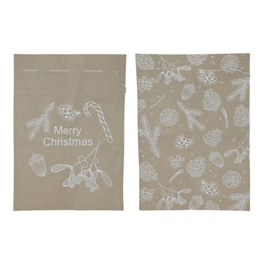 Svenska living geschenkzak kerst jute look witte print 50x70cm