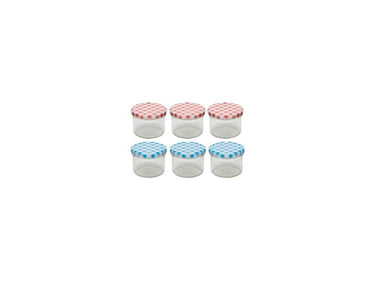 Deti weckglas weckpot jampot met geruit schroefdeksel 230 ml pak a 6 stuks