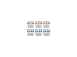 Deti weckglas weckpot jampot met geruit schroefdeksel 230 ml pak a 6 stuks