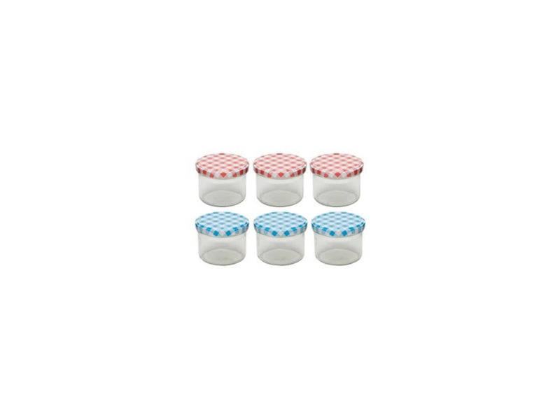 Afbeelding laden in galerijviewer, Deti weckglas weckpot jampot met geruit schroefdeksel 230 ml pak a 6 stuks
