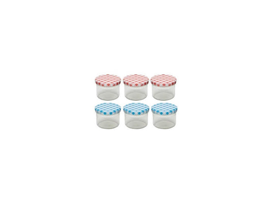 Deti weckglas weckpot jampot met geruit schroefdeksel 230 ml pak a 6 stuks