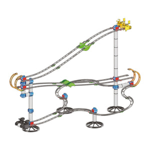 Quercetti knikkerbaan skyrail league 7,5 meter racebaan speelgoed.