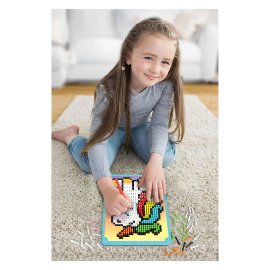 Quercetti pixel art mozaïek eenhoorn 880dlg educatief speelgoed.