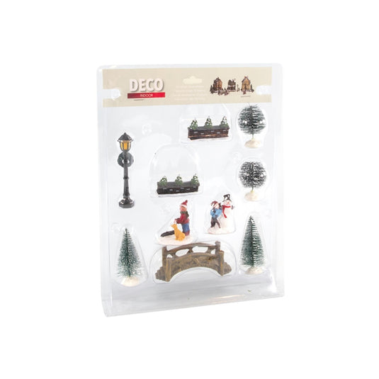 Svenska living kerstfigurenset 10-delig met brug