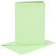 Kaarten en enveloppen, afmeting kaart 10,5x15 cm, afmeting envelop 11,5x16,5 cm, 120+210 gr, lichtgroen, 6 set 1 doos