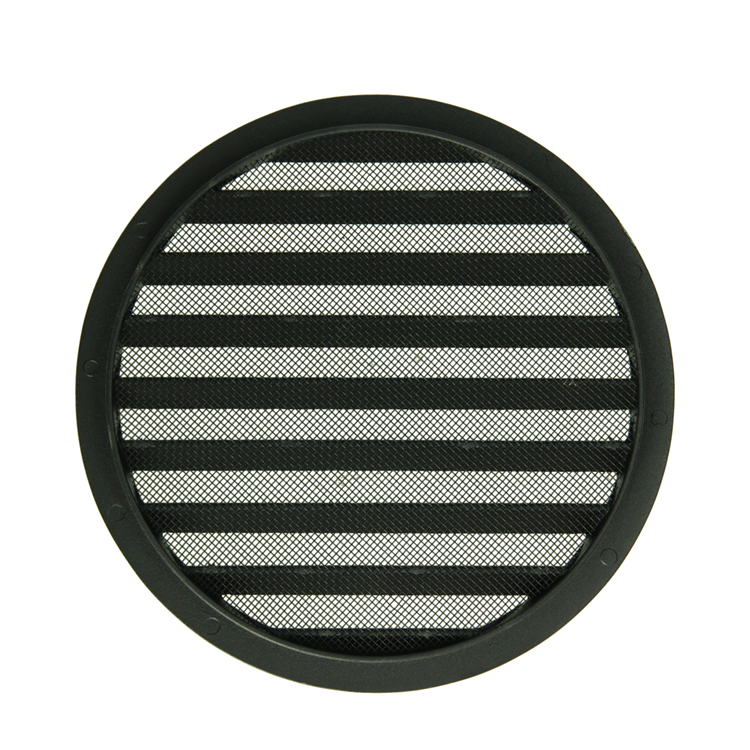 Afbeelding laden in galerijviewer, Renson 1061636 - inbouw rond schoepenr met gaas434r dia 200 ral 9005 zwart | 5 stuks
