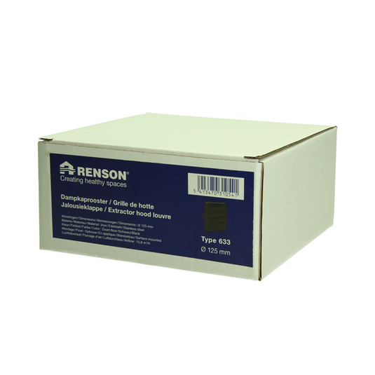 Renson 1068946 - inbouw dampkaprooster 633 inox zwart (dia 125) | 2 stuks