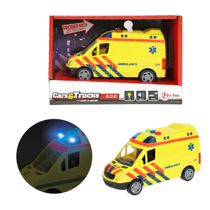 Load image into Gallery viewer, Toi-toys toi toys ambulance frictie +licht geluid
