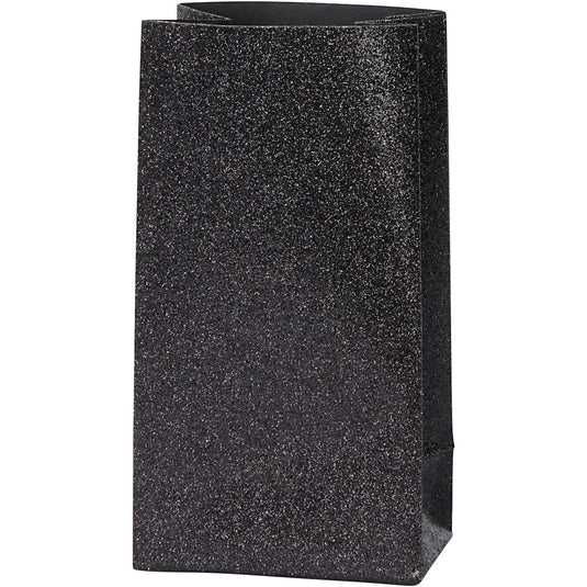 Papieren zakken, h: 17 cm, afm 6x9 cm, 170 gr, zwart, 8 stuk 1 doos