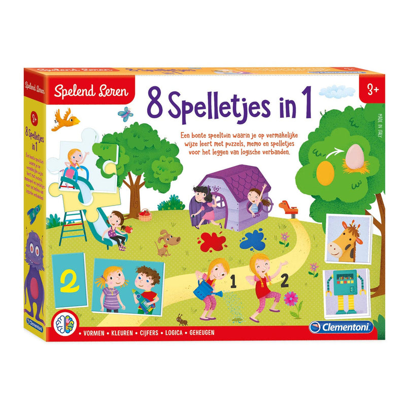 Load image into Gallery viewer, Clementoni spelend leren - 8 spelletjes in 1
