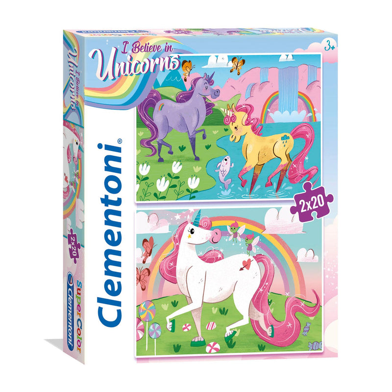 Load image into Gallery viewer, Clementoni brilliant puzzel eenhoorn, 2x20st.
