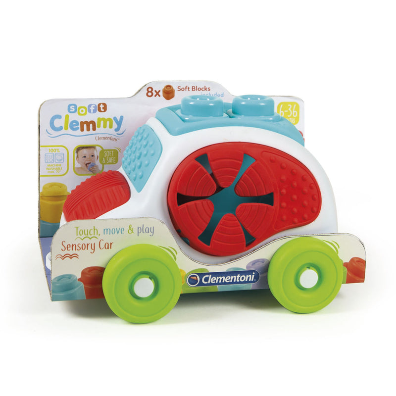 Afbeelding laden in galerijviewer, Clementoni soft clemmy - sensory car - stapelblokken - baby blokken - 8 speelblokken met vormendoos auto - 6-36 maanden
