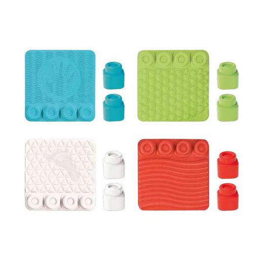 Clementoni soft clemmy - sensory path - sensorisch speelgoed - speelkleed - baby blokken en speelmat - met zachte foam stapelblokken - 6 - 36 maanden