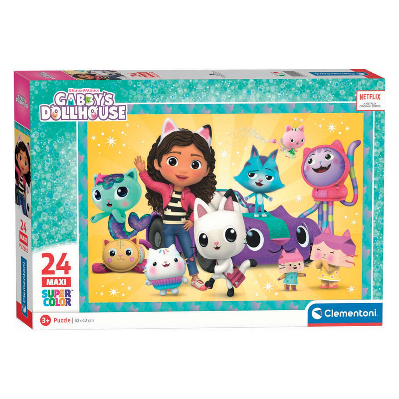 Load image into Gallery viewer, Clementoni puzzel super color maxi gabby's poppenhuis, 24st.
