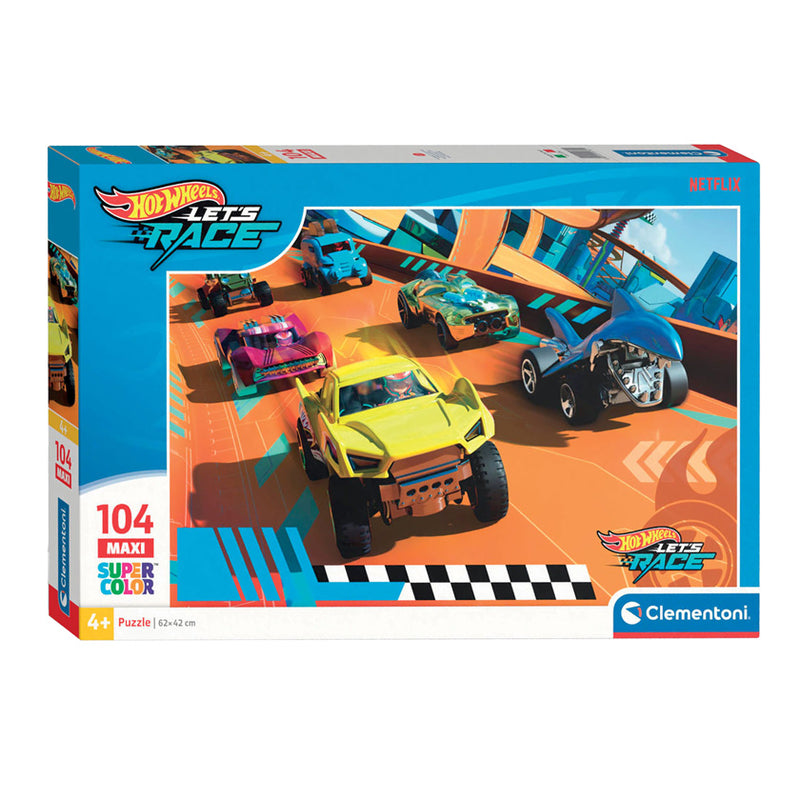 Load image into Gallery viewer, Clementoni legpuzzel super color maxi hot wheels, 104st.

