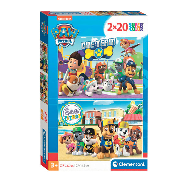 Load image into Gallery viewer, Clementoni legpuzzel super color paw patrol, 2x20st.

