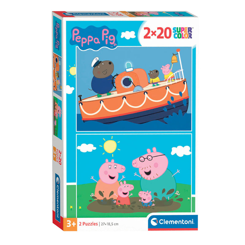Load image into Gallery viewer, Clementoni legpuzzel super color peppa pig, 2x20st.
