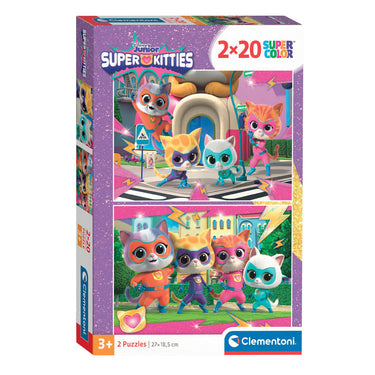 Clementoni legpuzzel super color super kittens, 2x20st.