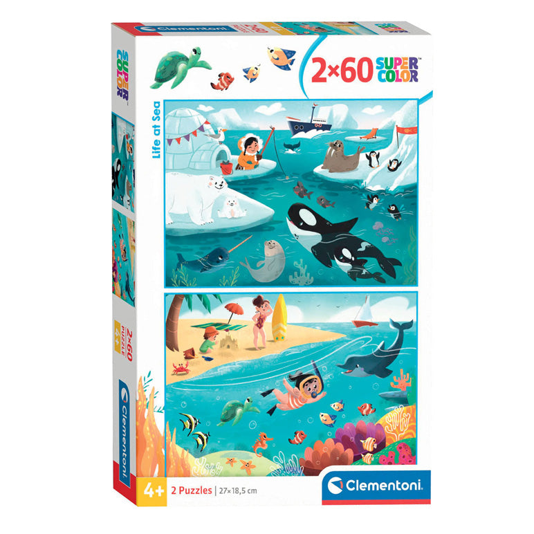 Load image into Gallery viewer, Clementoni legpuzzel super color life at sea, 2x60st.
