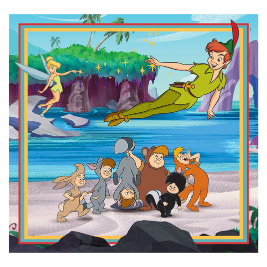 Disney clementoni legpuzzel super color vierkant classics, 3x48st.
