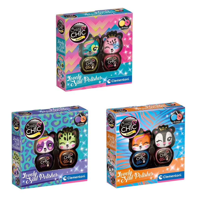 Load image into Gallery viewer, Clementoni crazy chic - nagellak dieren, 2st.
