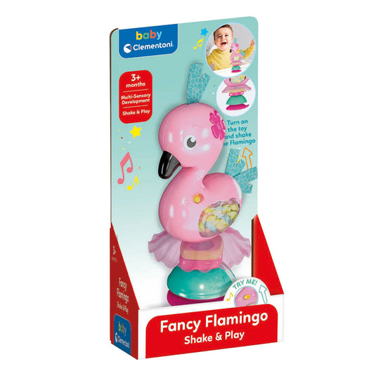 Clementoni baby schud en speel flamingo met geluid en zuignap