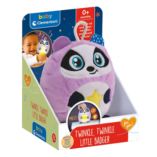 Fox clementoni baby twinkle twinkle kleine panda paars knuffel nachtlamp