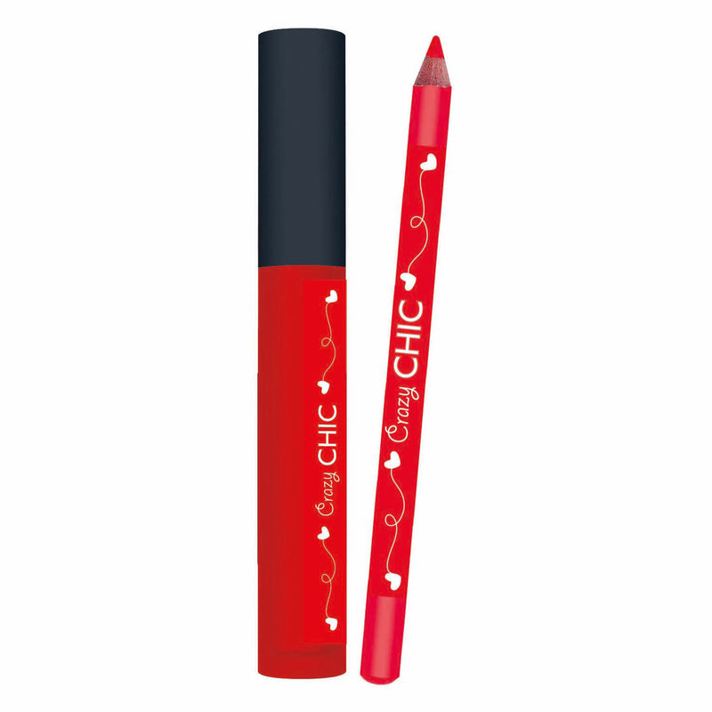 Load image into Gallery viewer, Clementoni crazy chic lipgloss en lipliner kersen rood
