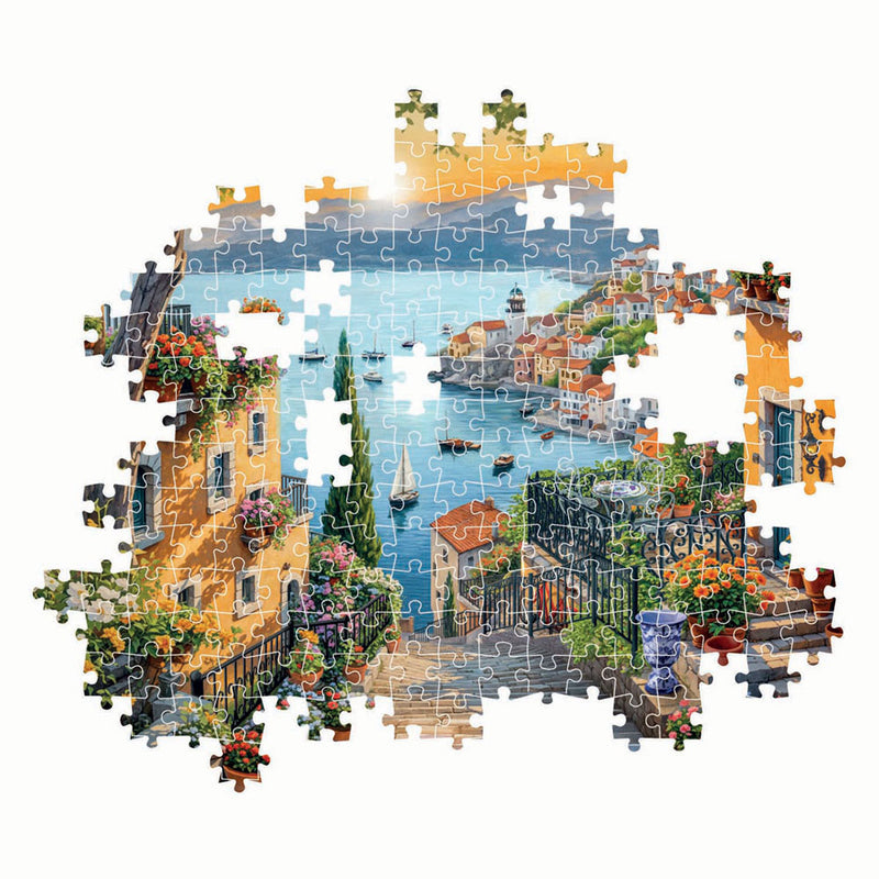 Afbeelding laden in galerijviewer, Clementoni legpuzzel kunst trappetje naar de haven, 1500st.
