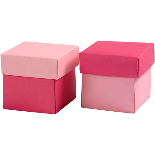 Creativ company vouwdoos, afm 5,5x5,5 cm, 250 gr, roze, 10 stuk 1 doos