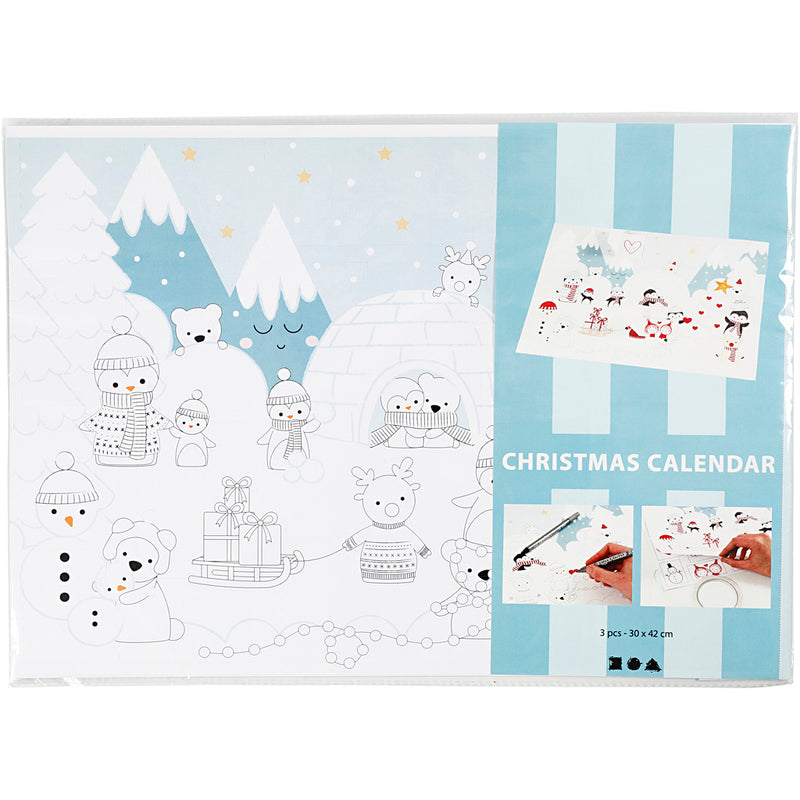 Load image into Gallery viewer, Https: www.cchobby.nl kerst-kalender-afm-30x42-cm-wit-3-stuk-1-doos
