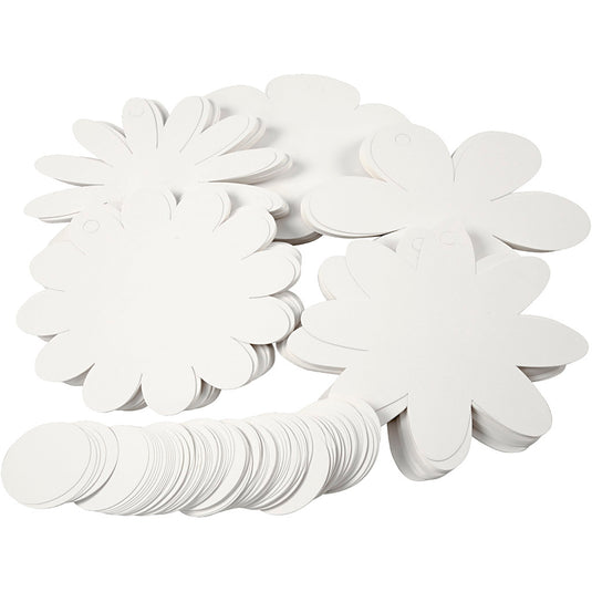 Bloemen, d 20 cm, 400 gr, wit, 5x20 stuk 1 doos