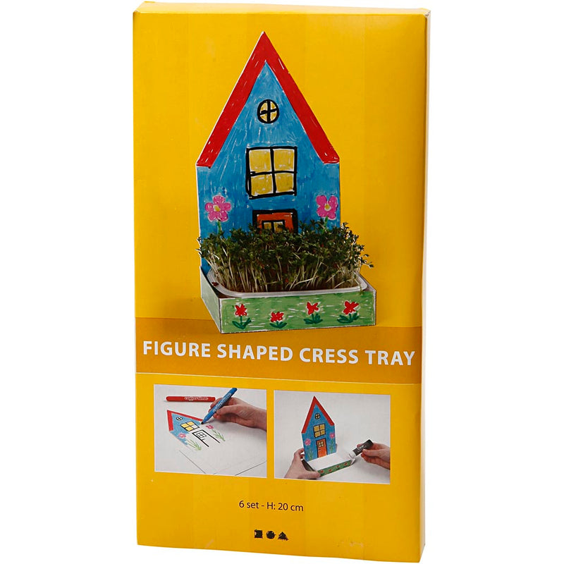 Load image into Gallery viewer, Https: www.cchobby.nl waterkersbakje-met-figuur-huis-h-20-cm-wit-6-set-1-doos

