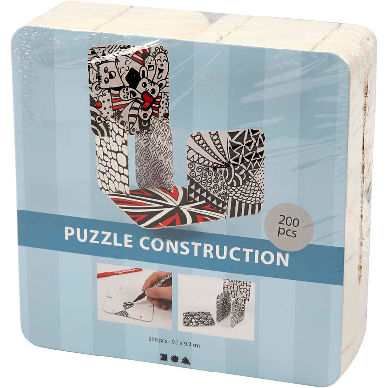 Load image into Gallery viewer, Https: www.cchobby.nl puzzel-constructie-karton-afm-9-3x9-3-cm-dikte-1-2-mm-wit-200-stuk-1-doos
