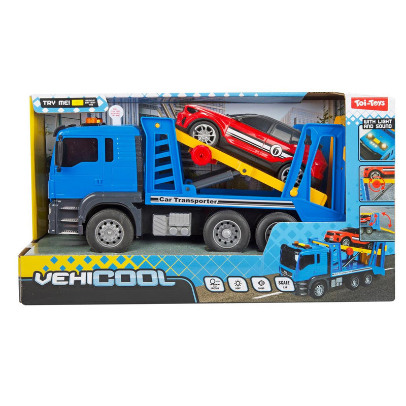 Afbeelding laden in galerijviewer, Toi-toys vehicool autotransportwagen 26cm -frictie +l-g
