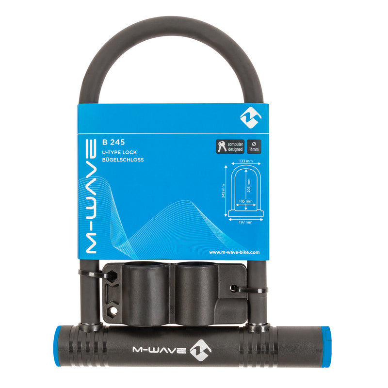 Afbeelding laden in galerijviewer, M-Wave U-Slot B245 Fietsenslot - 256mm - Zwart
