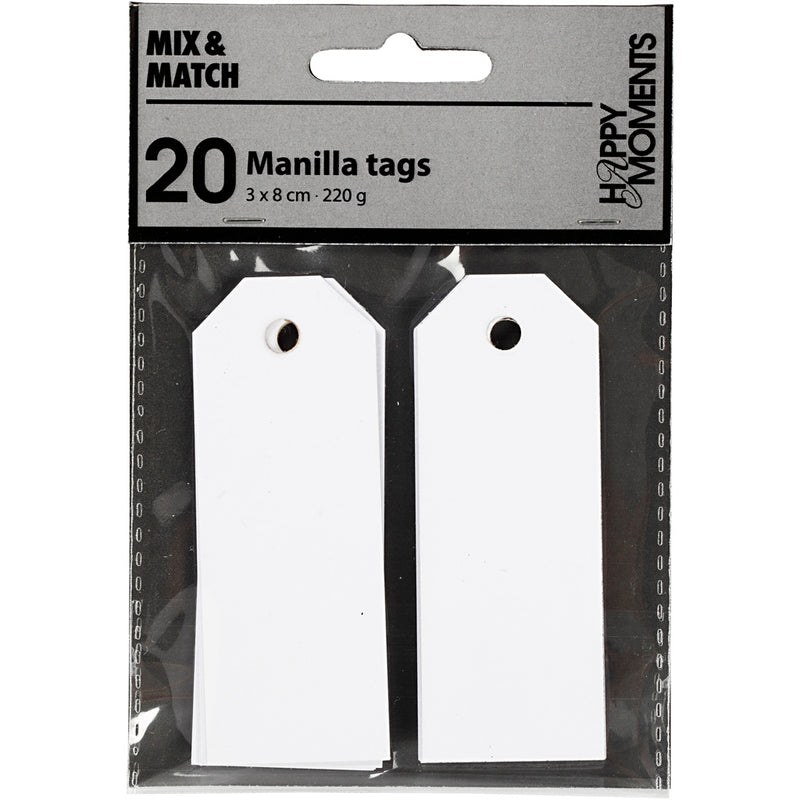 Chargez l'image dans la visionneuse de la galerie, Creativ Company Manilla labels afm. 3x8 cm 220 g wit 20 stuks 1 doos
