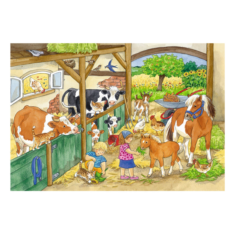 Afbeelding laden in galerijviewer, Ravensburger puzzel vrolijk boerderijleven- 2x24 stukjes - kinderpuzzel
