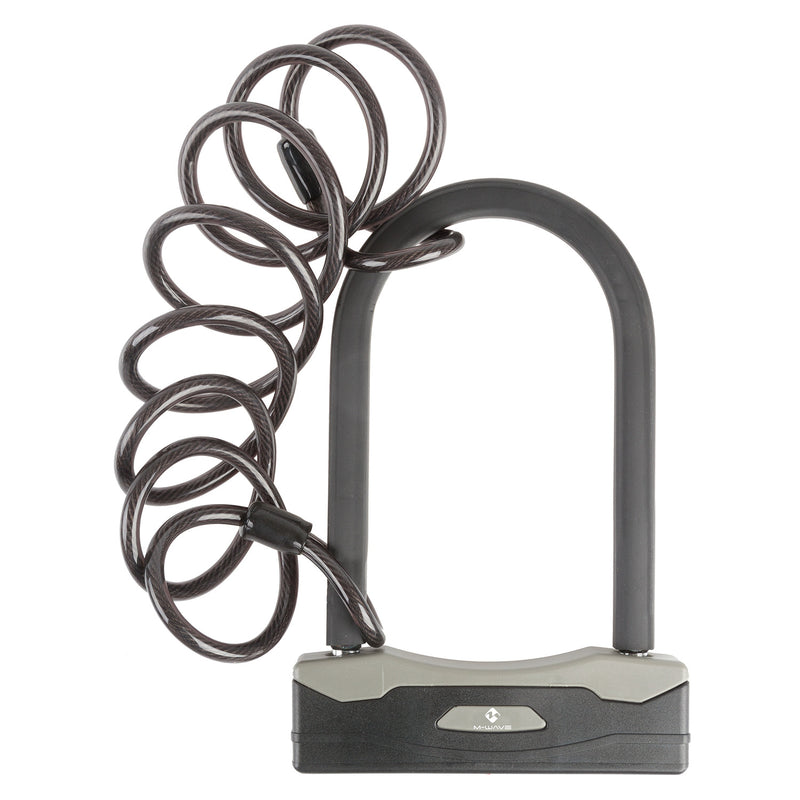 Cargue la imagen en el visor de la galería, M-wave b 247 sc 8.18 l shackle lock with spiral cable
