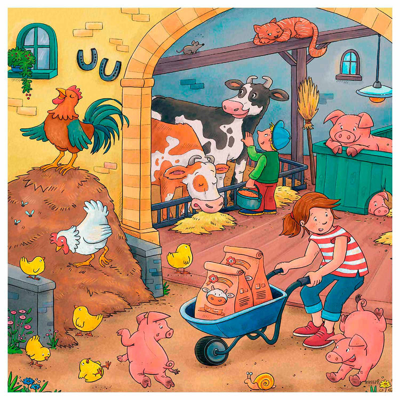 Afbeelding laden in galerijviewer, Ravensburger puzzel boerderij - 3x49 stukjes - kinderpuzzel
