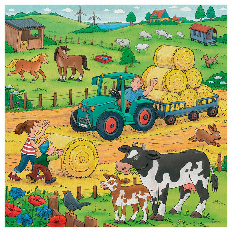 Afbeelding laden in galerijviewer, Ravensburger puzzel boerderij - 3x49 stukjes - kinderpuzzel
