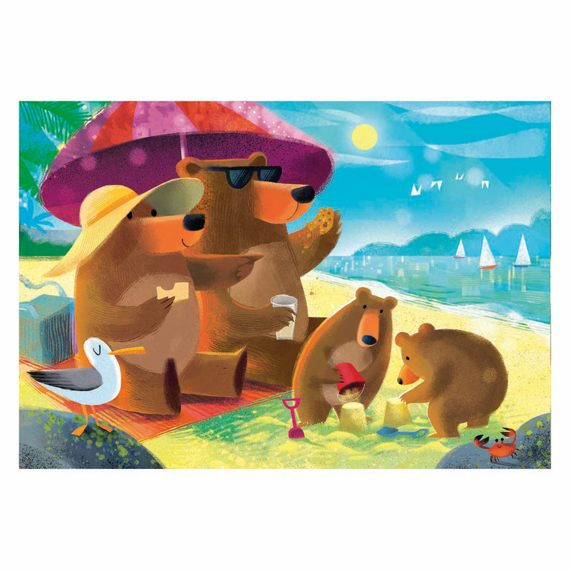 Load image into Gallery viewer, Ravensburger legpuzzel berenfamilie vakantie - 2x24st.

