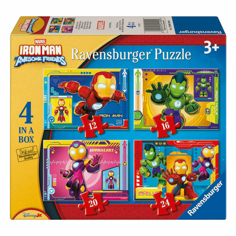 Load image into Gallery viewer, Ravensburger legpuzzel iron man en zijn fantastische vriendjes - 4 puzzels
