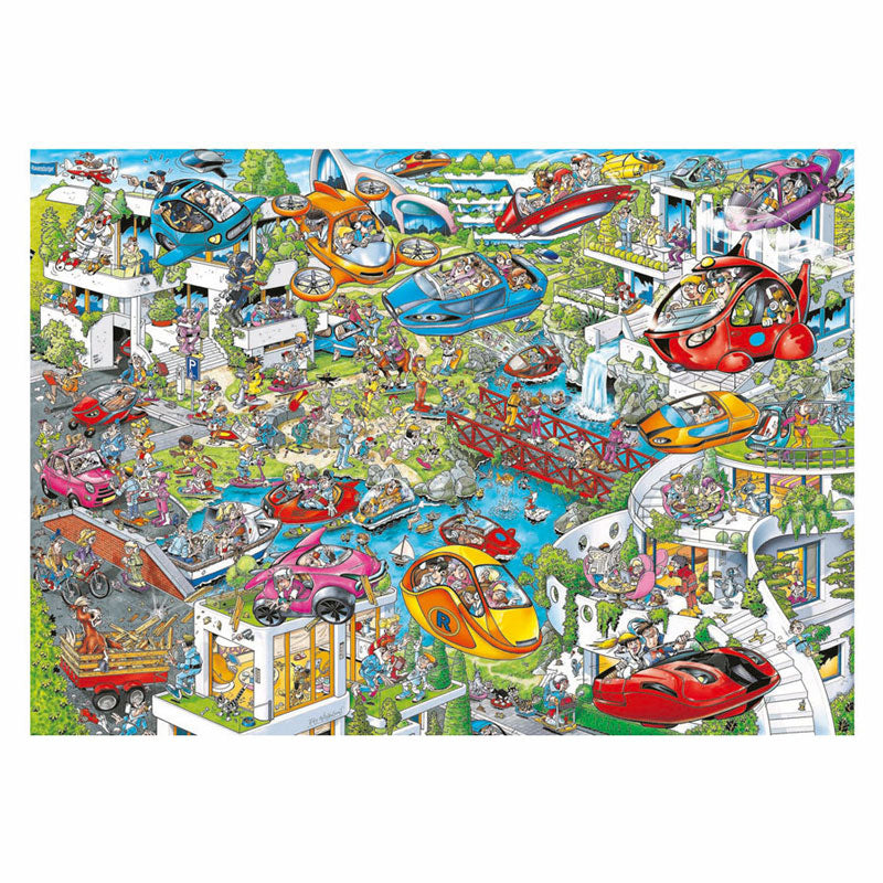 Afbeelding laden in galerijviewer, Ravensburger ray's comic series: time travel 4 – future time – cartoon legpuzzel – 1000 stukjes
