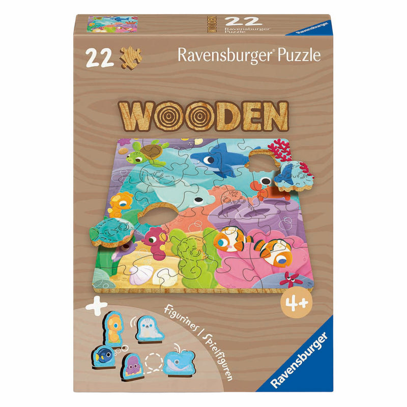 Load image into Gallery viewer, Ravensburger houten legpuzzel onderwaterdieren - 22st.
