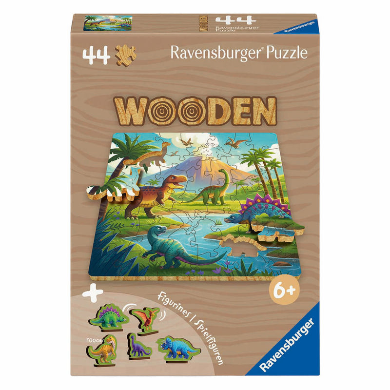 Load image into Gallery viewer, Ravensburger houten legpuzzel dinosaurus - 44st.
