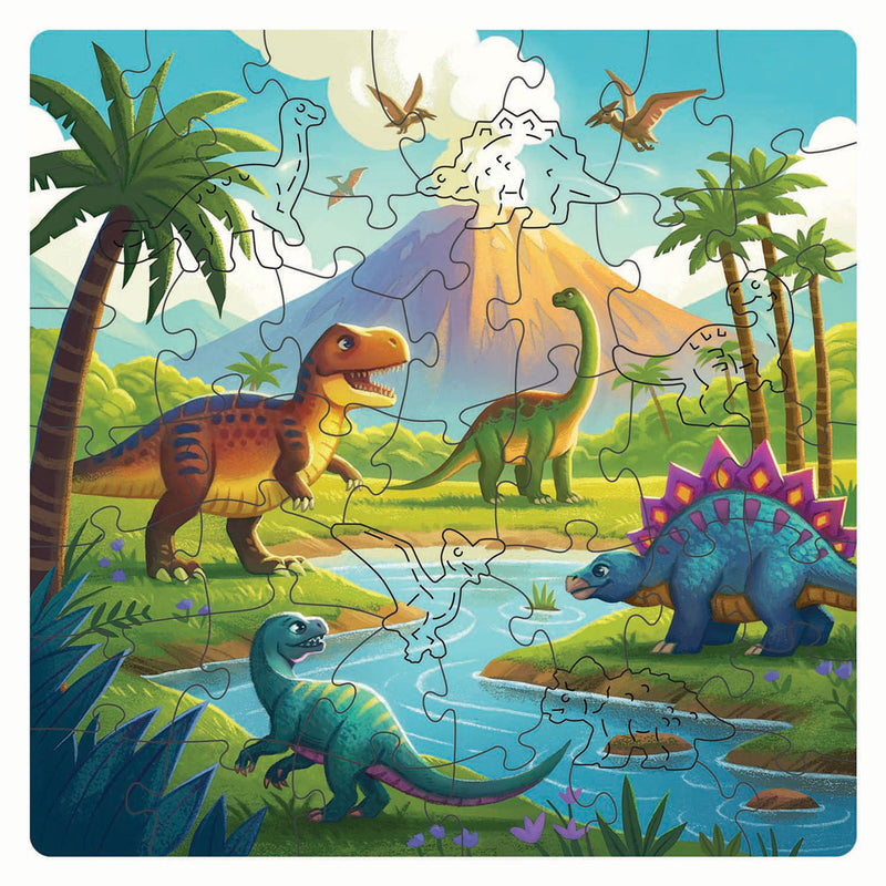 Load image into Gallery viewer, Ravensburger houten legpuzzel dinosaurus - 44st.
